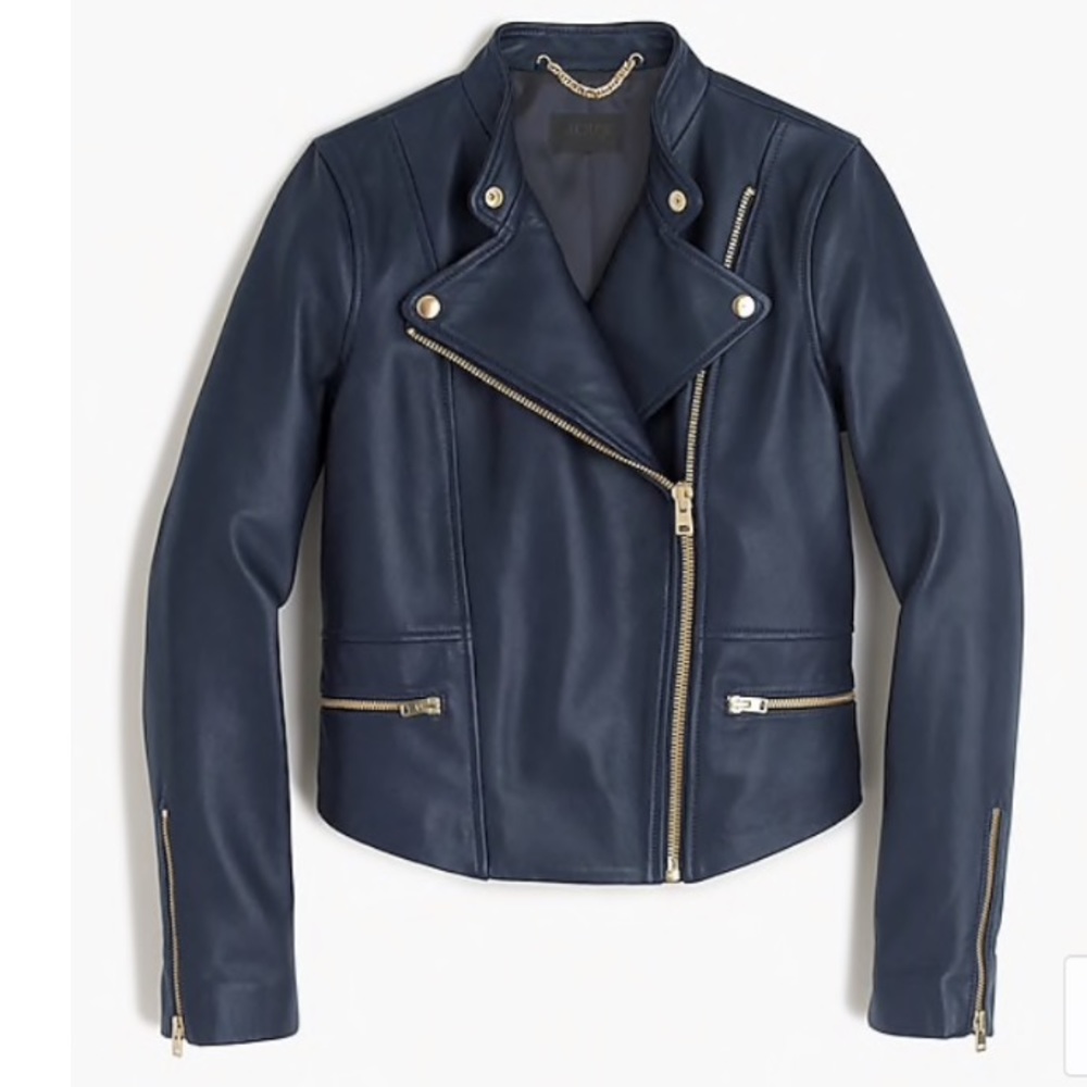 J.Crew Collection Motorcycle Moto Jacket 00